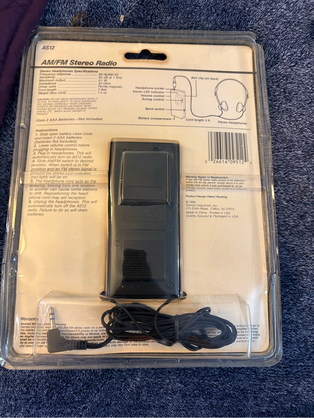 AM/FM Stereo Radio Portable Radio Receiver - Black